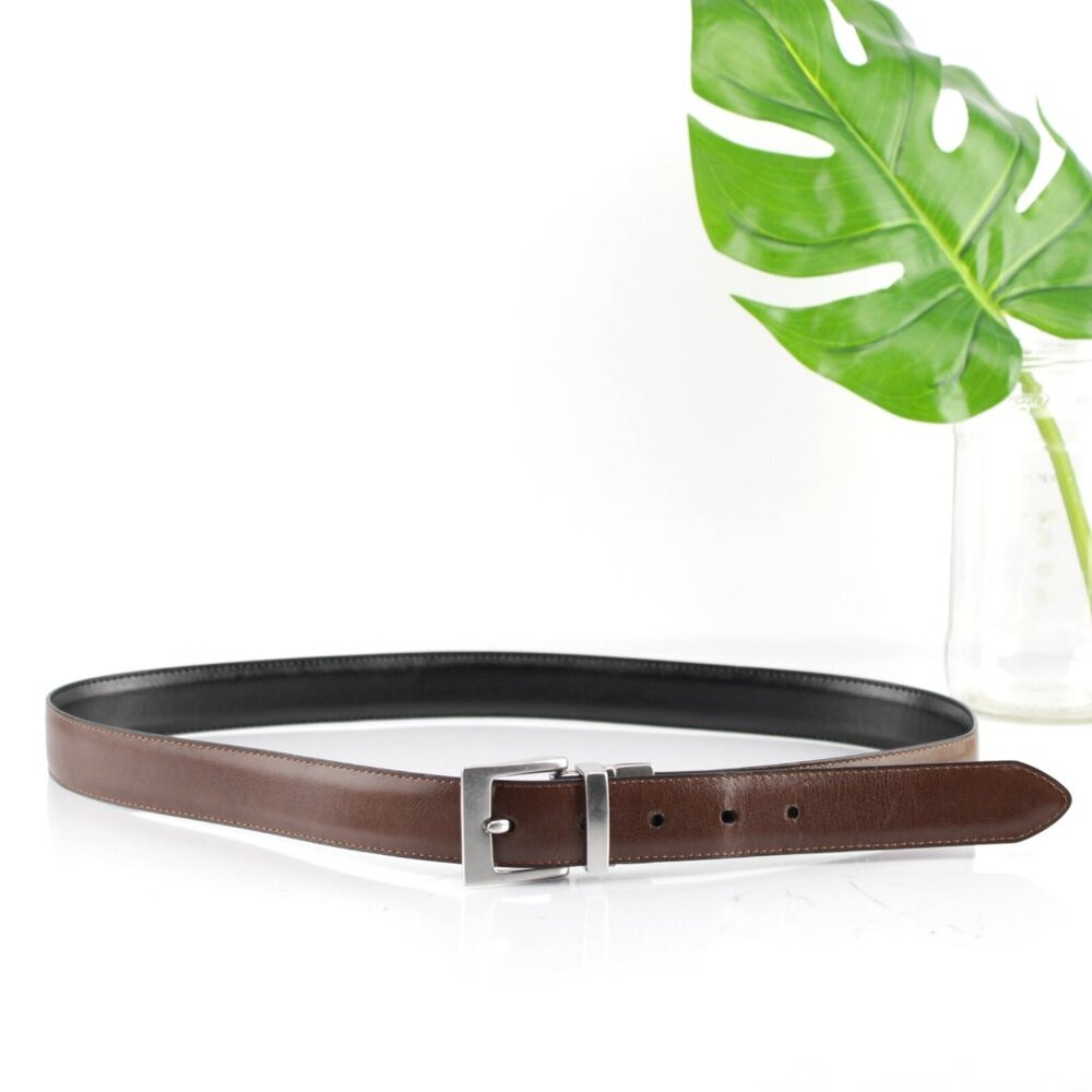 Chaps Mens Dress Belt Size 36 Reversible‎ Black Brown Business Casual 1 1/4 Inch